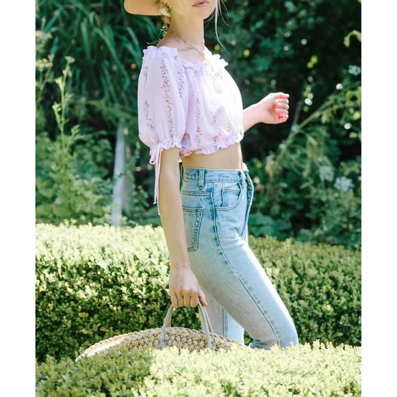 NEW MERRIT CHARLES dahlia top in purple floral - Picture 3 of 6